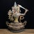 Metal Vintage Tibetan Solid Bronze Manjushri Bodhisattva Sculpture, Seated Lotus Throne Buddha Statue, Chinoiserie Buddhist Altar Decor For Sale - Image 7 of 9