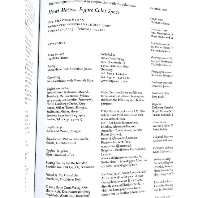 2004 1st Edition Art Book, "Henri Matisse: Figure Color Space", Christoph Vitali, Pia Müller-Tamm For Sale - Image 15 of 15