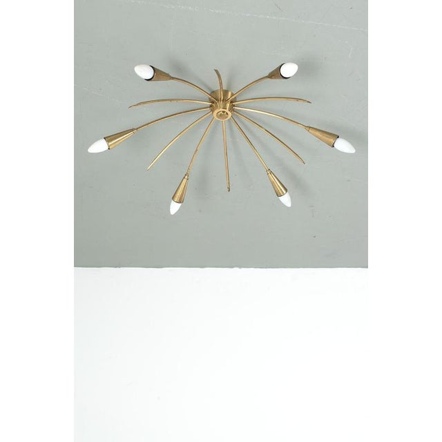 Gold Vintage Sputnik Ceiling Lamp For Sale - Image 8 of 8