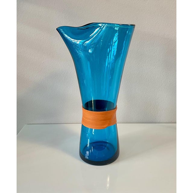 Swedish Modern Carafe in Turquoise by Jacob Bang for Holmegaard, 1950s For Sale - Image 9 of 9