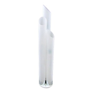 Mid-Century Modern Large White Plexiglass Three Cylinder Floor Lamp Attributed to Paul Mayen