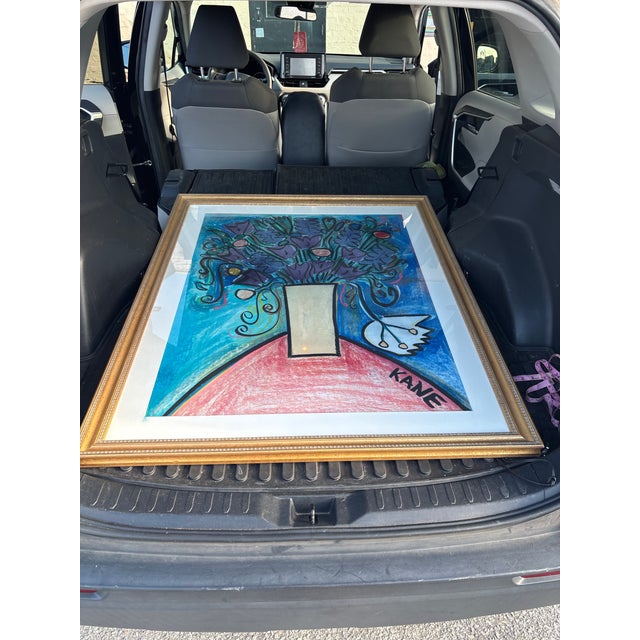 1980s 1980s Large Original Bob Paul Kane Floral Still Life Mixed Media Painting - Framed For Sale - Image 5 of 10