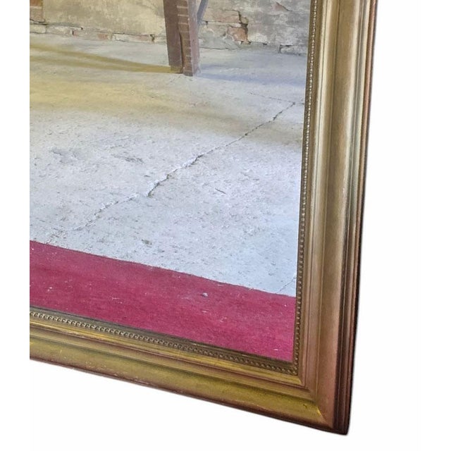 Gold Antique 19th Century Gilt Overmantle Wall Mirror, 1890s For Sale - Image 8 of 10