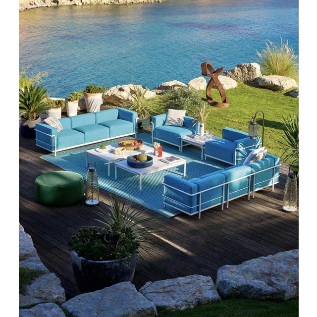 Blue Grand Confort Lounge Chairs by Le Corbusier, Set of 2 For Sale - Image 8 of 10