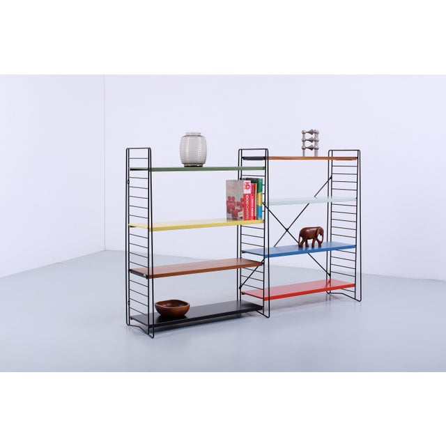 Modular Colored Metal Floor Rack by A.D. Dekker for Tomado, 1950s For Sale - Image 10 of 18
