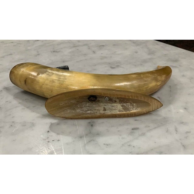 Bone Vintage Mid-Century Natural Steer Horn & Metal Desktop Cigar/Cigarette Ashtray - Ralph Lauren, Western Decor, Lodge, Cabin or Man Cave - See Pics! For Sale - Image 7 of 7