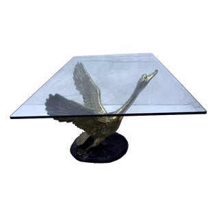 Hollywood Regency Swan Brass Coffee Table Base, 1960s For Sale