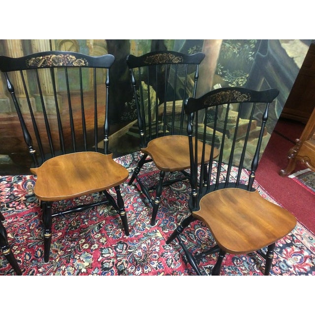 Wood Vintage Windsor Chairs, Hitchcock Furniture, Dining Chairs For Sale - Image 7 of 8