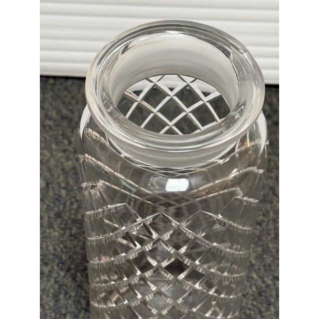 Transparent Vintage Cut Crystal Decanter For Sale - Image 8 of 12