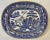 Antique Oval Gold Rimmed Blue Willow Side Dish /Vegetable Serving Platter From England - Circa 1850 For Sale - Image 11 of 11