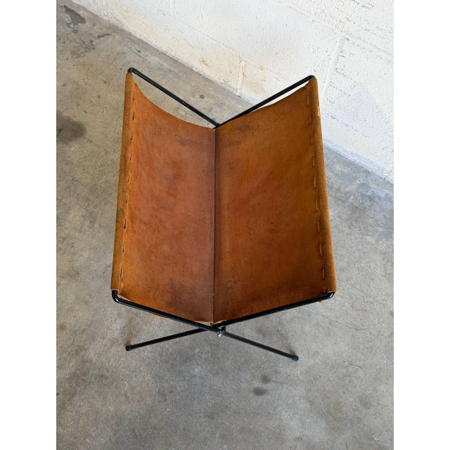 Brown Suede Leather Folding Magazine Holder Mid-Century Modern Vintage For Sale - Image 10 of 11