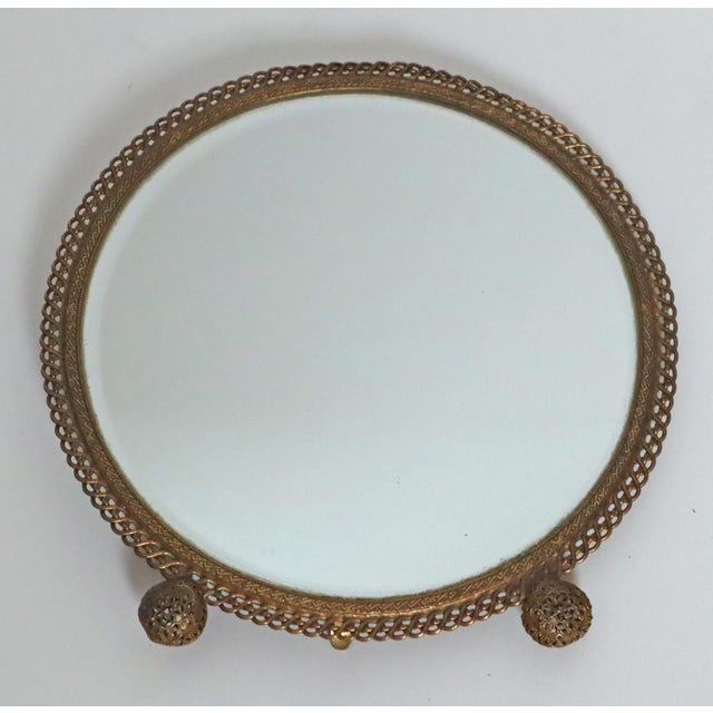 Gold French Gold Decorated Table Mirror, 1960s For Sale - Image 8 of 14
