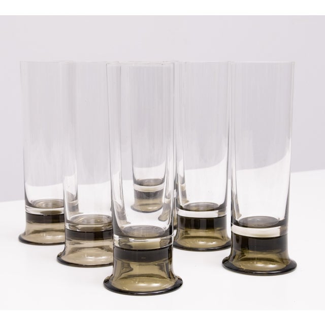 Rosenthal Smoked Glass Beer Glasses from Rosenthal, 1970s, Set of 6 For Sale - Image 4 of 8
