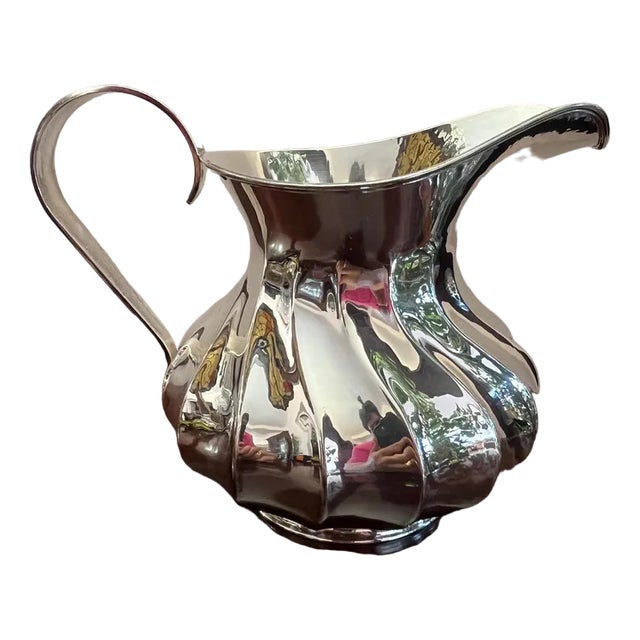 Torchon Handmade 800 Silver Jug, Italy, 1980s For Sale