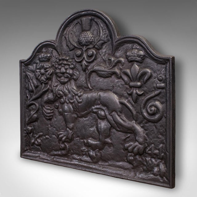 Victorian Antique Relief Fire Back, English, Iron, Fireplace Reflector, Victorian, c.1895 For Sale - Image 3 of 8