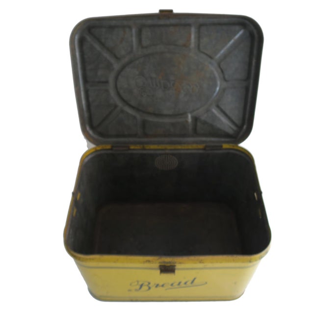 Antique Empeco Yellow Metal Bread Box Kitchen Decor Chairish