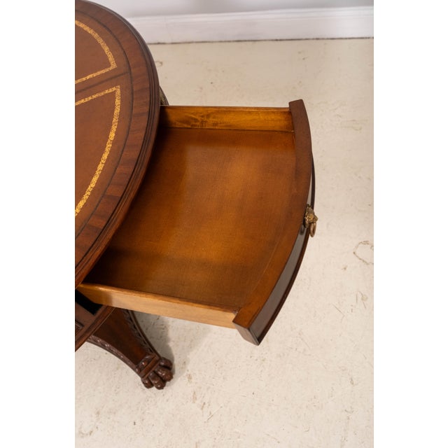 2020s Scarborough House Round Leather Top Center Table For Sale - Image 5 of 18