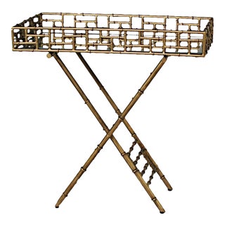 Hollywood Regency-Style Faux Bamboo Bar For Sale