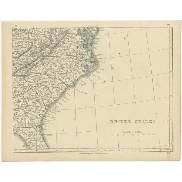 Mid 19th Century Antique Map of the United States by Lowry, 1852, Set of 4 For Sale - Image 5 of 6