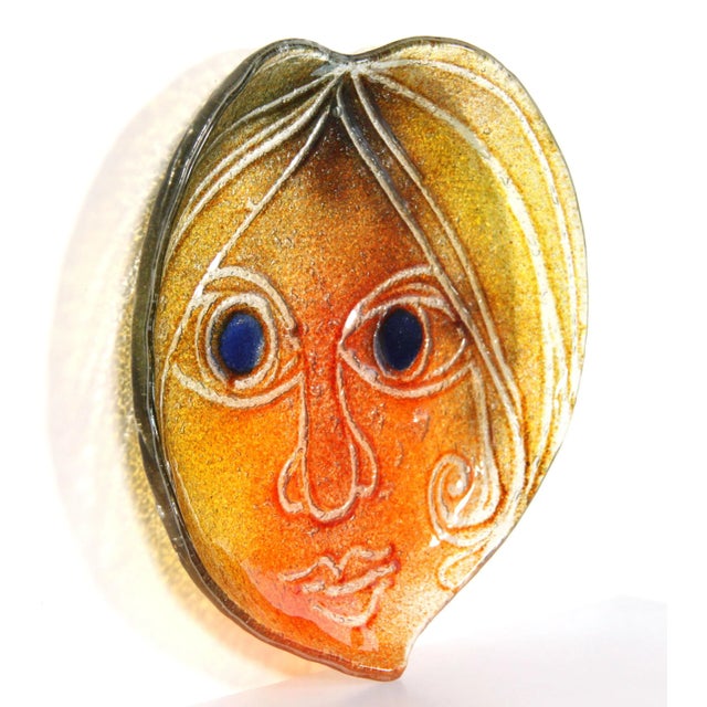 Vintage Scandivanian Studio Art Glass Face Decorative Wall Plate Chairish