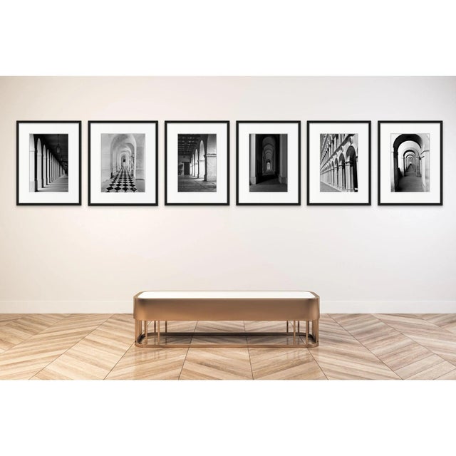 Black and White Gallery Wall of Photographs Installation 'Arches' #2 - Set of 6. Measurements of each photograph (in.): W...