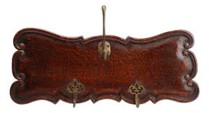 Art Nouveau Style Coat Rack in Oak with Brass Hooks, 1915