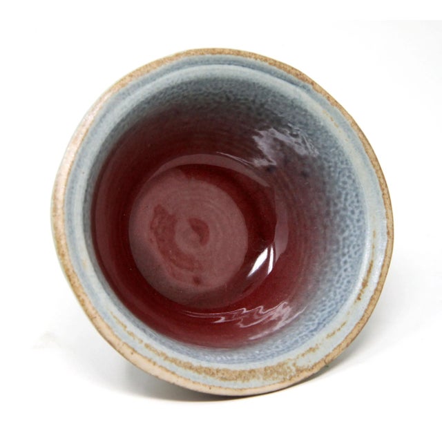 Ceramic Vintage High Gloss Glazed Studio Art Pottery Bowl For Sale - Image 7 of 9