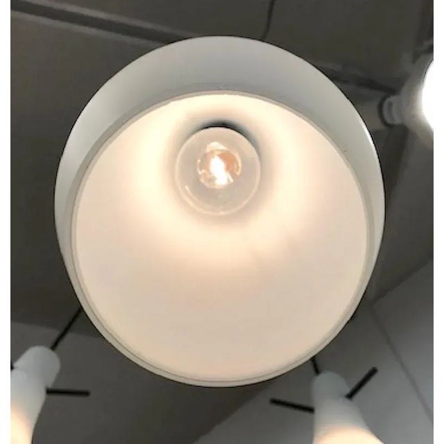 White Italian 1950s Triple Pendant Chandelier For Sale - Image 8 of 12