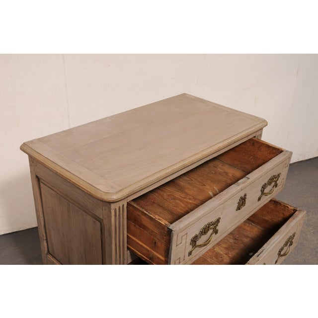 Neoclassical Period French Two-Drawer Commode W/Elaborate Hardware For Sale - Image 10 of 11