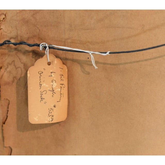 Mid 20th Century Oil Canvas Landscape Barn Painting Signed For Sale - Image 11 of 12