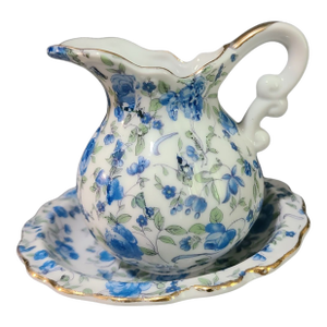 Vintage Royal Chintz Arnart 5th Ave # 217 Small Creamer Pitcher & Saucer