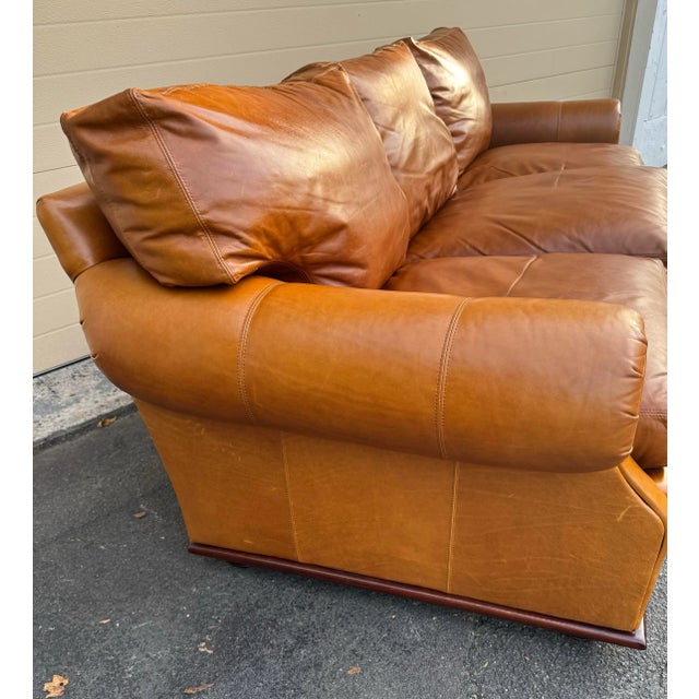 Ralph Lauren Wentworth Leather Sofa For Sale - Image 10 of 12