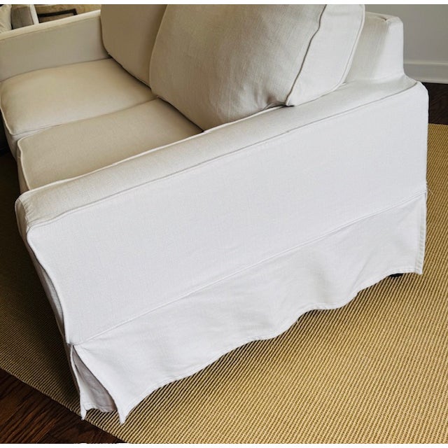 Contemporary Contemporary Pottery Barn Slipcovered Sofa For Sale - Image 3 of 5