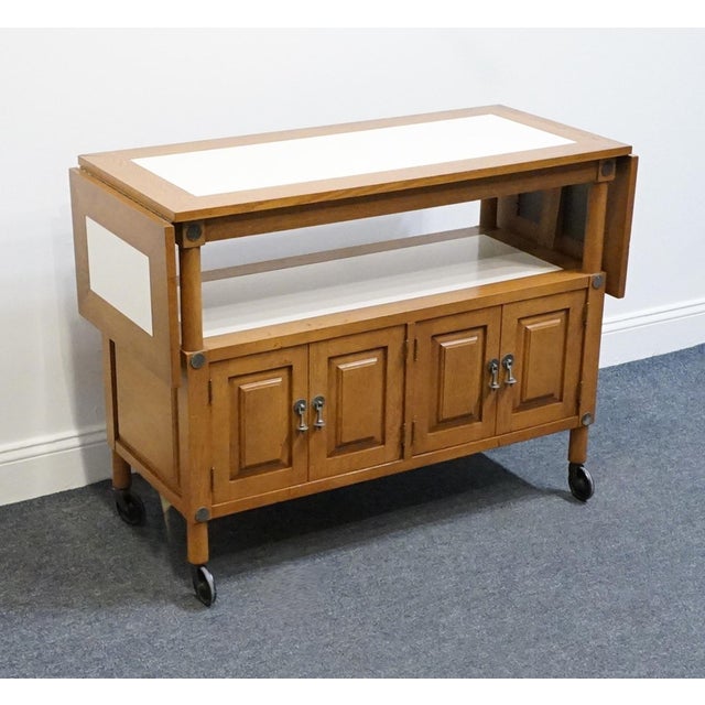 Unique Furniture Solid Oak Southwestern Mediterranean 64" Drop Leaf Server Buffet 5562 - American Fiesta Finish For Sale - Image 4 of 16