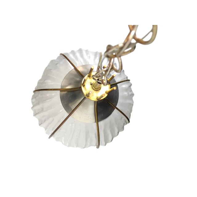 Metal Esperia Glass Lamp attributed to Angelo Brotto, 1950s For Sale - Image 7 of 11