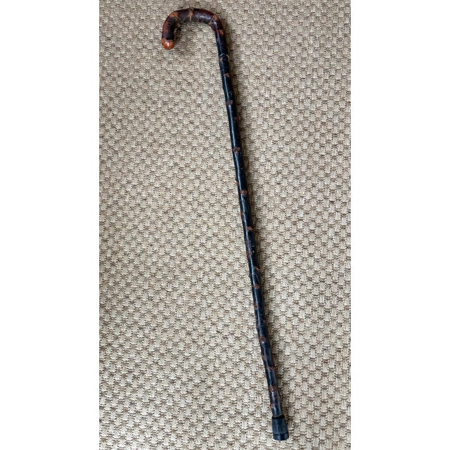 Vintage Knobby Burlwood Walking Cane Stick For Sale - Image 4 of 6