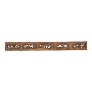 Antique Oxidized Gray Carved Wood Panel For Sale
