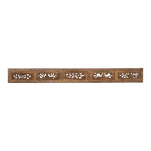 Antique Oxidized Gray Carved Wood Panel