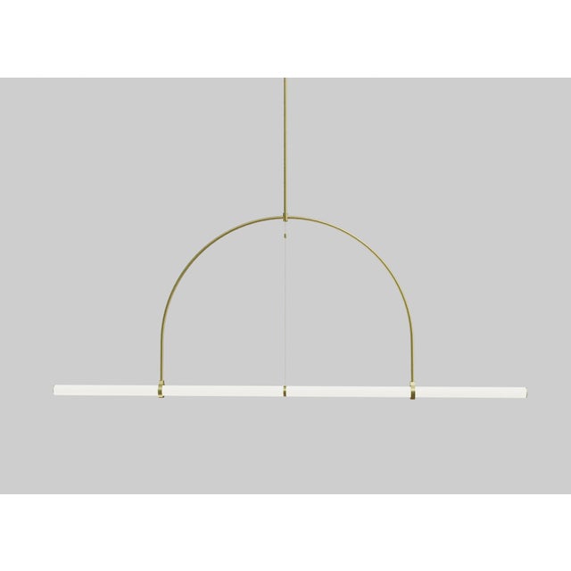 Linear Light LO015_ARC in Satin Brass by Naama Hofman For Sale - Image 4 of 4