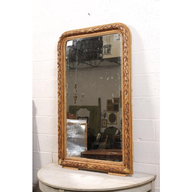 19th Century Louis Philippe Carved Mirror With Garland Motif For Sale In Atlanta - Image 6 of 9