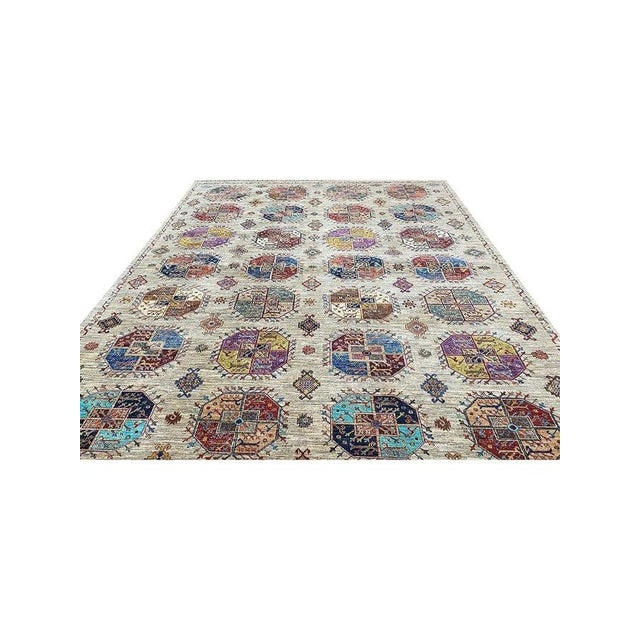 1990s Handwoven Tribal Area Rug 8x12 For Sale - Image 4 of 10