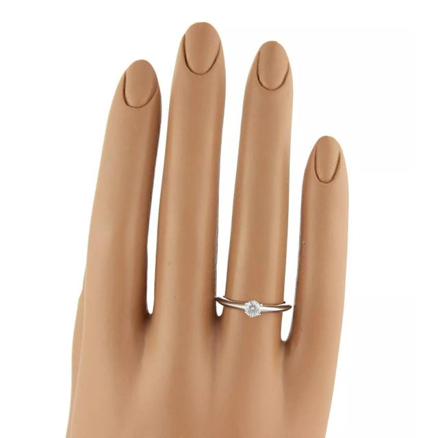 Tiffany & Co. Platinum & 0.25ct Diamond Solitaire Engagement Ring W/Cert, Size 6 For Sale In Miami - Image 6 of 6