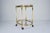 Small Mid-Century Modern Italian Brass Bar Cart with Removable Tray, 1950s For Sale - Image 9 of 16