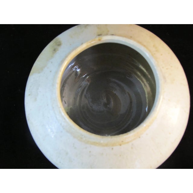 Late 20th Century Rustic Earth Tone Bulbous Studio Pottery Jar With Lid For Sale - Image 5 of 8