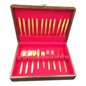 Vintage 1950s International Silver Co. "Americana Golden Heritage" Flatware - 21-Piece Collection