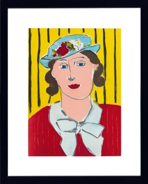 Framed 1939 Henri Matisse Lithograph "Femme Au Chapeau"