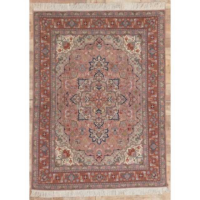 Vintage Persian Tabriz Rug - 04'10 X 06'05 For Sale - Image 10 of 10
