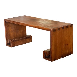 Early 20th Century Antique Chinese Tile Wood Waterfall Coffee Table For Sale