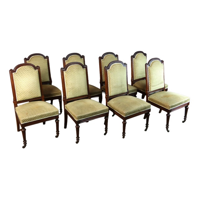 Napoleon III Chair in Walnut, Set of 8 For Sale