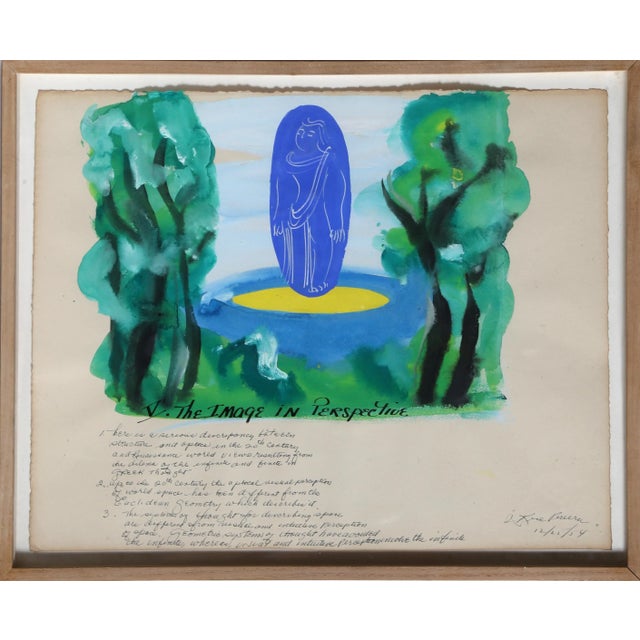 The Lapis V, Irene Rice Pereira Watercolor & Ink on Paper Painting For Sale